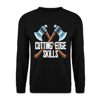 Axe Throwing Lumberjack Cutting Edge Skills - Unisex Sweatshirt - black - Front - Alina (178cm) & Michal (187cm)