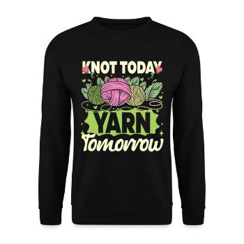 Häkeln Stricken Knot Today Yarn Tomorrow - Unisex Pullover - Schwarz - Vorne - Alina (178cm) & Michal (187cm)