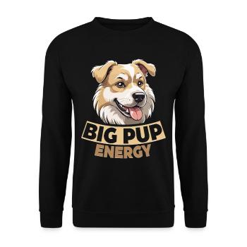 Alabai Dog Big Pup Energy - Unisex Sweatshirt - black - Front - Alina (178cm) & Michal (187cm)
