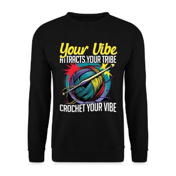 Häkeln Stricken crochet your vibe - Unisex Pullover - Schwarz - Vorne - Alina (178cm) & Michal (187cm)