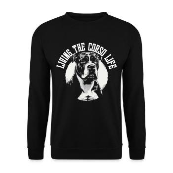 Cane Corso Dog Living the Corso Life - Unisex Sweatshirt - black - Front - Alina (178cm) & Michal (187cm)
