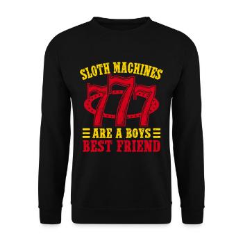 Gambling Fan Slot Machine Boys Best Friend Casino - Unisex Pullover - Schwarz - Vorne - Alina (178cm) & Michal (187cm)