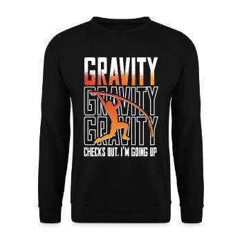 Stabhochsprung Stabspringer Gravity checks out - Unisex Pullover - Schwarz - Vorne - Alina (178cm) & Michal (187cm)
