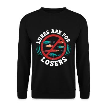Flathead Catfish Lures Are For Losers - Unisex Sweatshirt - black - Front - Alina (178cm) & Michal (187cm)