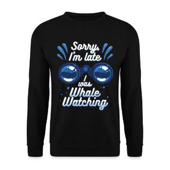 Walbeobachtung : J’observais les baleines - Sweat-shirt Unisexe - noir - Devant - Alina (178cm) & Michal (187cm)