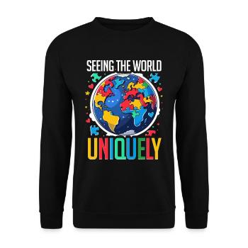 Autisme : voir le monde de manière unique - Sweat-shirt Unisexe - noir - Devant - Alina (178cm) & Michal (187cm)