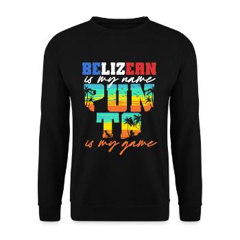 Belize Belizean Root Punta Is My Game - Unisex Sweatshirt - black - Front - Alina (178cm) & Michal (187cm)