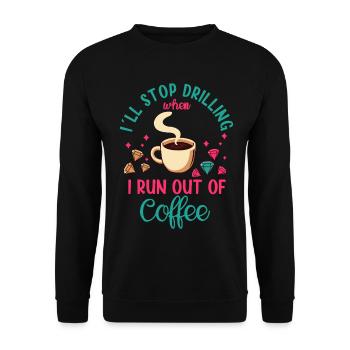 Diamond Painting Artist Stop Drill Run Coffee - Unisex Pullover - Schwarz - Vorne - Alina (178cm) & Michal (187cm)