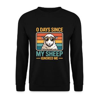 0 jours depuis que mes moutons m’ont ignoré Éleveur de moutons - Sweat-shirt Unisexe - noir - Devant - Alina (178cm) & Michal (187cm)