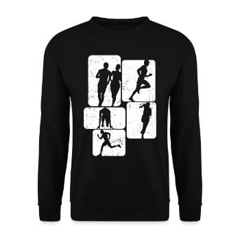 Marathon Types Motivation Running Gift - Unisex Pullover - Schwarz - Vorne - Alina (178cm) & Michal (187cm)