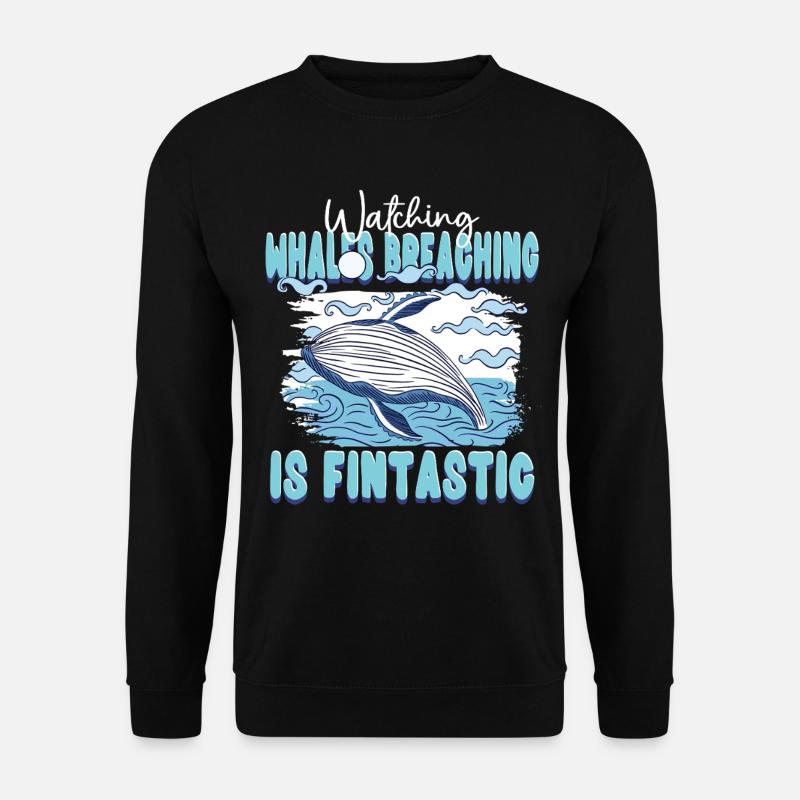 Whale Watching whales breaching - Unisex Sweatshirt - black