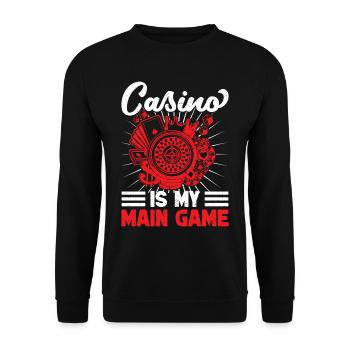 Fan de jeux d’argent est mon jeu Casino - Sweat-shirt Unisexe - noir - Devant - Alina (178cm) & Michal (187cm)