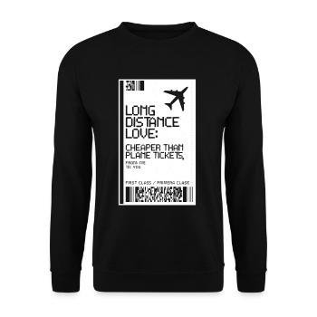 Fernbeziehung Long Distance Love - Unisex Sweatshirt - black - Front - Alina (178cm) & Michal (187cm)