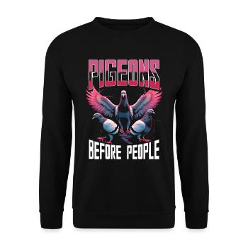 Tauben Taubenzüchter Brieftauben - Unisex Pullover - Schwarz - Vorne - Alina (178cm) & Michal (187cm)