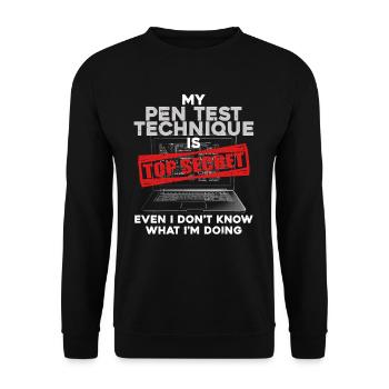 Testeur d’intrusion My Pen Test Technique - Sweat-shirt Unisexe - noir - Devant - Alina (178cm) & Michal (187cm)