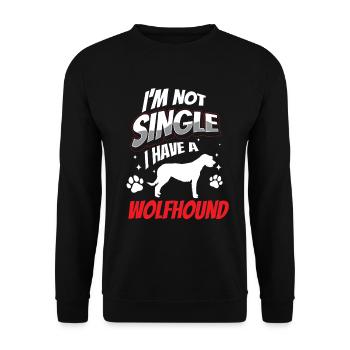 Irischer Wolfshund ist mein Freund - Unisex Pullover - Schwarz - Vorne - Alina (178cm) & Michal (187cm)