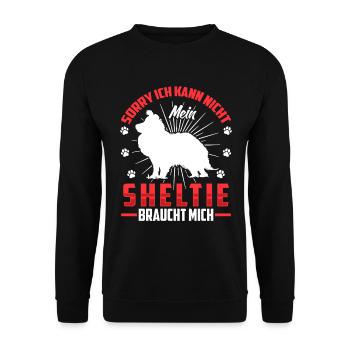 Sheltie Needs Me Shetland Sheepdog - Unisex Sweatshirt - black - Front - Alina (178cm) & Michal (187cm)