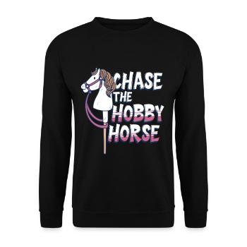 Hobby Horsing Hobby Horses Chase the Hobby Horse - Unisex Sweatshirt - black - Front - Alina (178cm) & Michal (187cm)