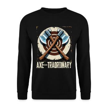 Hache Lancer Bûcheron Hachette Cible Lancer Axe-traordinary - Sweat-shirt Unisexe - noir - Devant - Alina (178cm) & Michal (187cm)