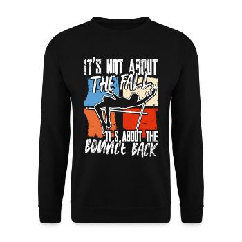 Stabhochsprung it's about the bounce back - Unisex Pullover - Schwarz - Vorne - Alina (178cm) & Michal (187cm)