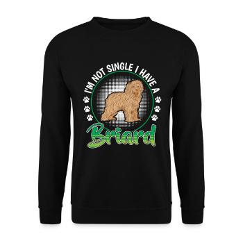Briard not single Berger de Brie - Unisex Sweatshirt - black - Front - Alina (178cm) & Michal (187cm)