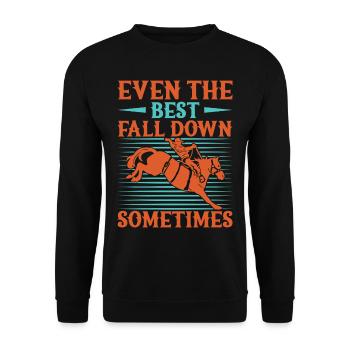 Western Rider Even The Best Fall Down Cowgirls - Unisex Sweatshirt - black - Front - Alina (178cm) & Michal (187cm)