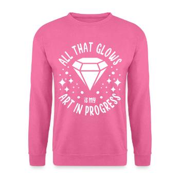 Diamond Painting Artist All That Glows In Progress - Unisex Sweatshirt - pink - Front