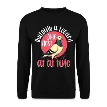 Pigeon fancier One Nest at a Time - Unisex Sweatshirt - black - Front - Alina (178cm) & Michal (187cm)