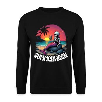 Meerjungfrau Meerjungfrauen Summerween - Unisex Pullover - Schwarz - Vorne - Alina (178cm) & Michal (187cm)