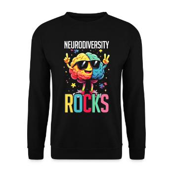 Autistic Autistic Autism Neurodiversity rocks - Unisex Sweatshirt - black - Front - Alina (178cm) & Michal (187cm)