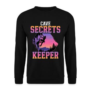 Höhlenforschung Spelunking Cave Secrets Keeper - Unisex Sweatshirt - black - Front - Alina (178cm) & Michal (187cm)