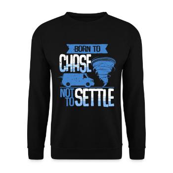 Sturmjäger Born to chase not to settle - Unisex Sweatshirt - black - Front - Alina (178cm) & Michal (187cm)