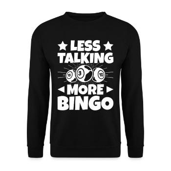 Joueur de bingo Moins parler Plus de bingo - Sweat-shirt Unisexe - noir - Devant - Alina (178cm) & Michal (187cm)