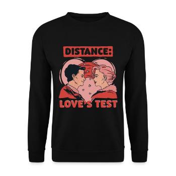 Long-distance relationship - Unisex Sweatshirt - black - Front - Alina (178cm) & Michal (187cm)