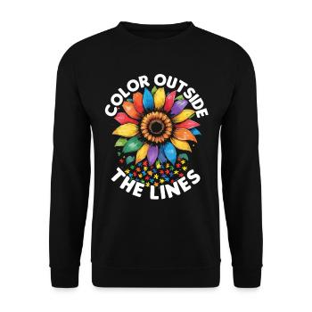 Autistic Autistic Autism Color outside the lines - Unisex Sweatshirt - black - Front - Alina (178cm) & Michal (187cm)