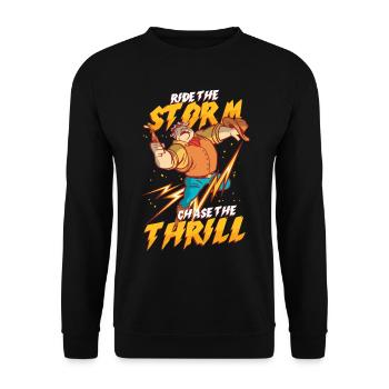 Sturmjäger Meteorologe - Unisex Pullover - Schwarz - Vorne - Alina (178cm) & Michal (187cm)