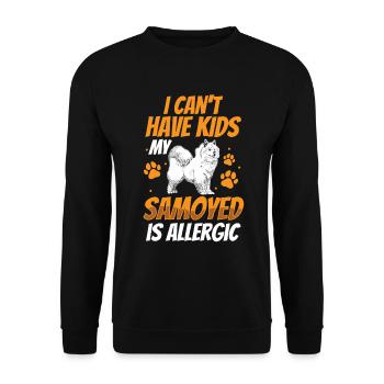 Samojede ist allergisch Schlittenhund - Unisex Pullover - Schwarz - Vorne - Alina (178cm) & Michal (187cm)