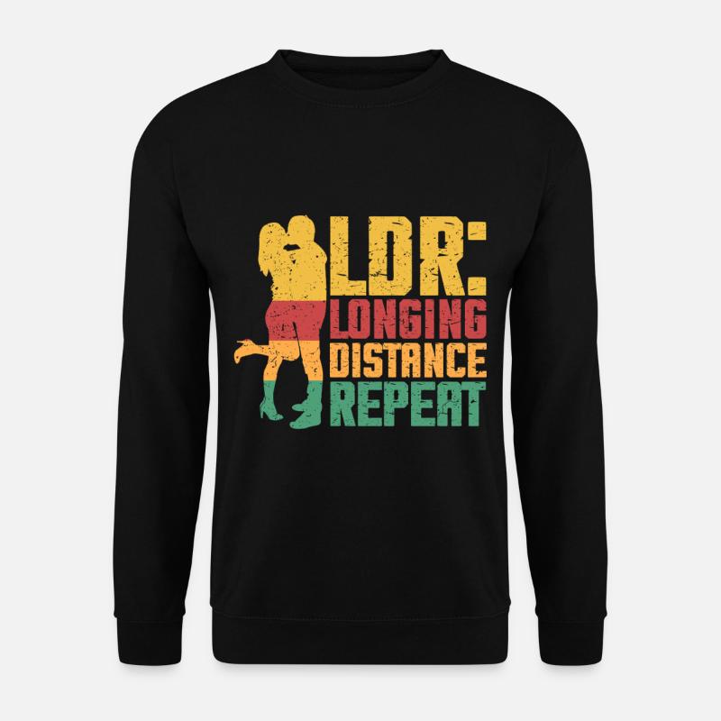 Fernbeziehung Longing Distance Repeat - Unisex Pullover - Schwarz
