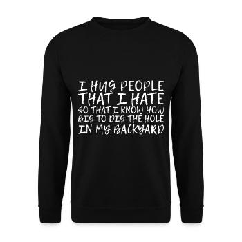 Je serre dans mes bras des gens que je déteste 1 - Sweat-shirt Unisexe - noir - Devant - Alina (178cm) & Michal (187cm)
