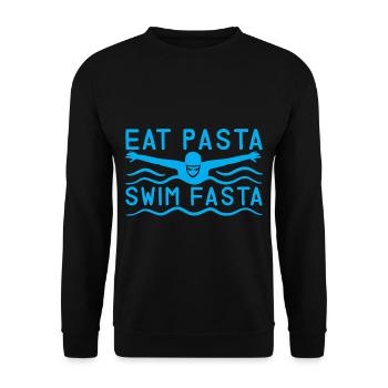 Eat Pasta Swim Fasta 5 - Unisex Pullover - Schwarz - Vorne - Alina (178cm) & Michal (187cm)