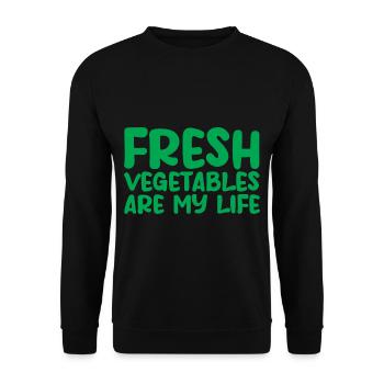 Fresh Vegetables Are My Life - Unisex Pullover - Schwarz - Vorne - Alina (178cm) & Michal (187cm)