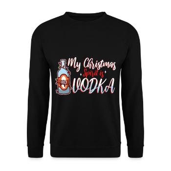 Mon de Noël est la vodka - Sweat-shirt Unisexe - noir - Devant - Alina (178cm) & Michal (187cm)