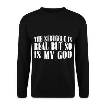 La lutte est réelle, mais mon Dieu l’est aussi 16 - Sweat-shirt Unisexe - noir - Devant - Alina (178cm) & Michal (187cm)
