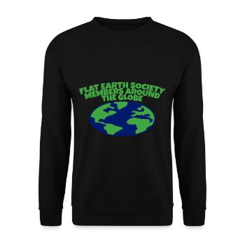 Flat Earth Society, Members Around The Globe 12 - Unisex Pullover - Schwarz - Vorne - Alina (178cm) & Michal (187cm)