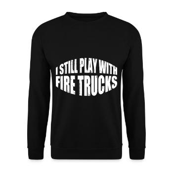 Je joue toujours avec des camions de pompiers 4 - Sweat-shirt Unisexe - noir - Devant - Alina (178cm) & Michal (187cm)
