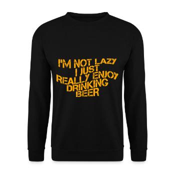 I Really Enjoy Drinking Beer 3 - Unisex Sweatshirt - black - Front - Alina (178cm) & Michal (187cm)