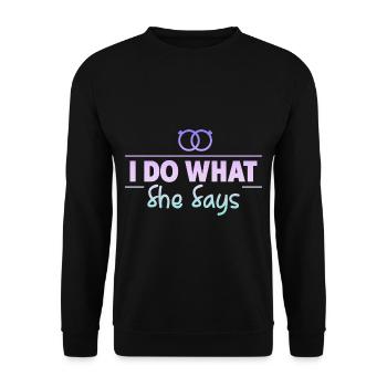 Je fais ce qu’elle dit 4 - Sweat-shirt Unisexe - noir - Devant - Alina (178cm) & Michal (187cm)