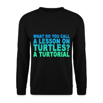 Comment appelez-vous une leçon sur les tortues, un tourtorial - Sweat-shirt Unisexe - noir - Devant - Alina (178cm) & Michal (187cm)