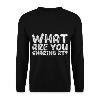What Are You Snaring At 3 - Unisex Pullover - Schwarz - Vorne - Alina (178cm) & Michal (187cm)