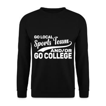 Go Local Sports Team And/Or Go College 17 - Unisex Pullover - Schwarz - Vorne - Alina (178cm) & Michal (187cm)